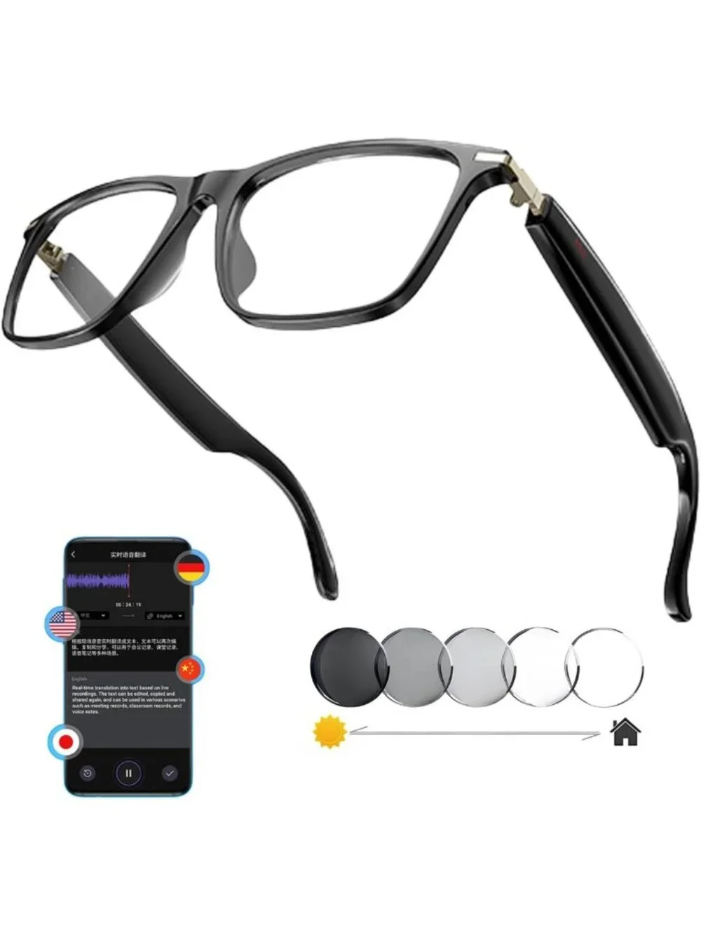 164-Language Smart Glasses with Bluetooth Audio - Ultimate Tech Eyewear